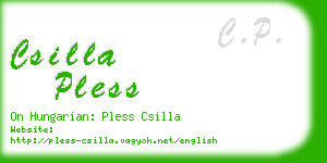 csilla pless business card